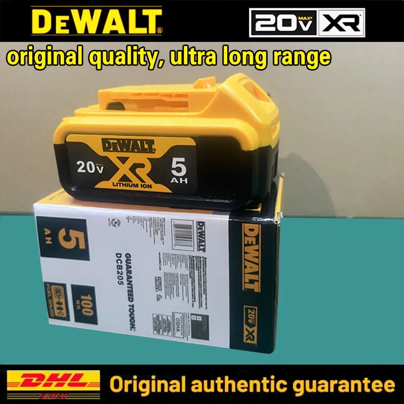 

100% Оригинальный аккумулятор Dewalt 20V 5AH 6AH, литий-ионный, перезаряжаемый, замена для электроинструмента Dewalt DCB200