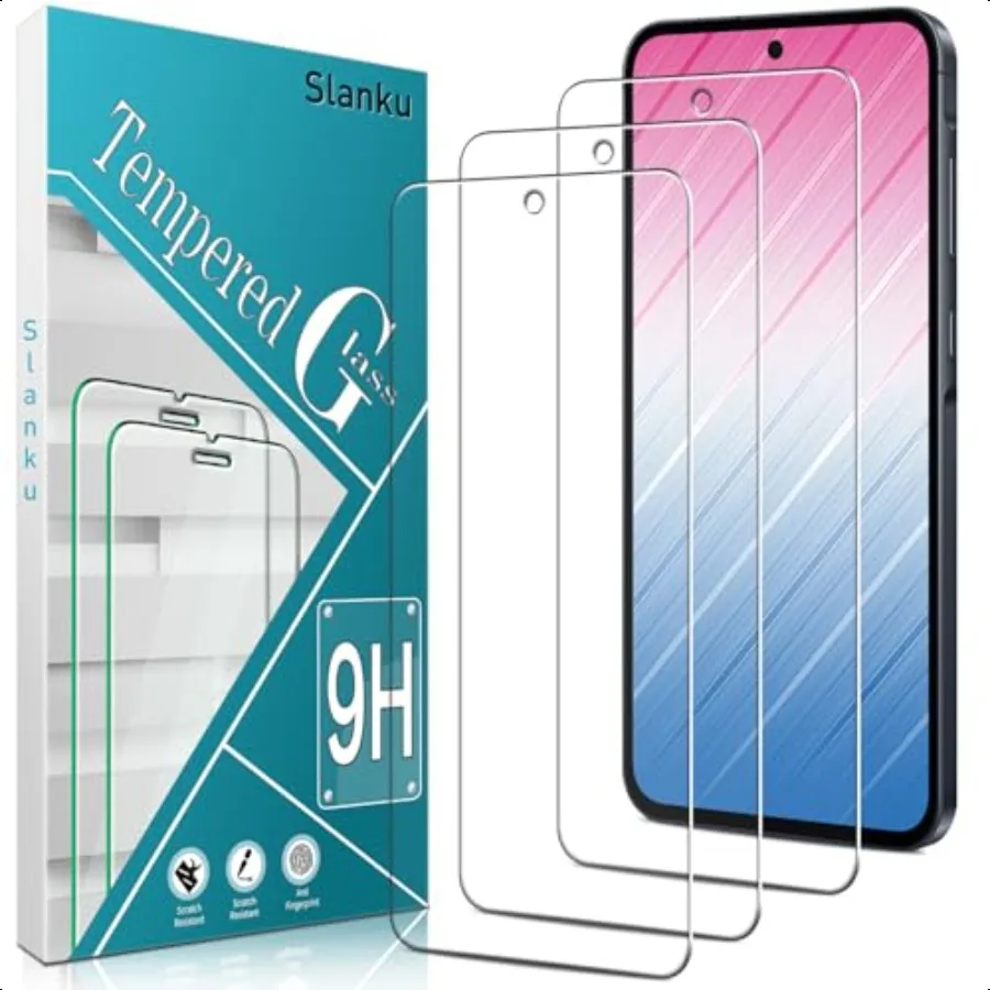 Slanku [3 упаковки защитной пленки для экрана Samsung Galaxy A56, пленка из закаленного стекла, защита от царапин, HD, прозрачный чехол, приятный на ощупь