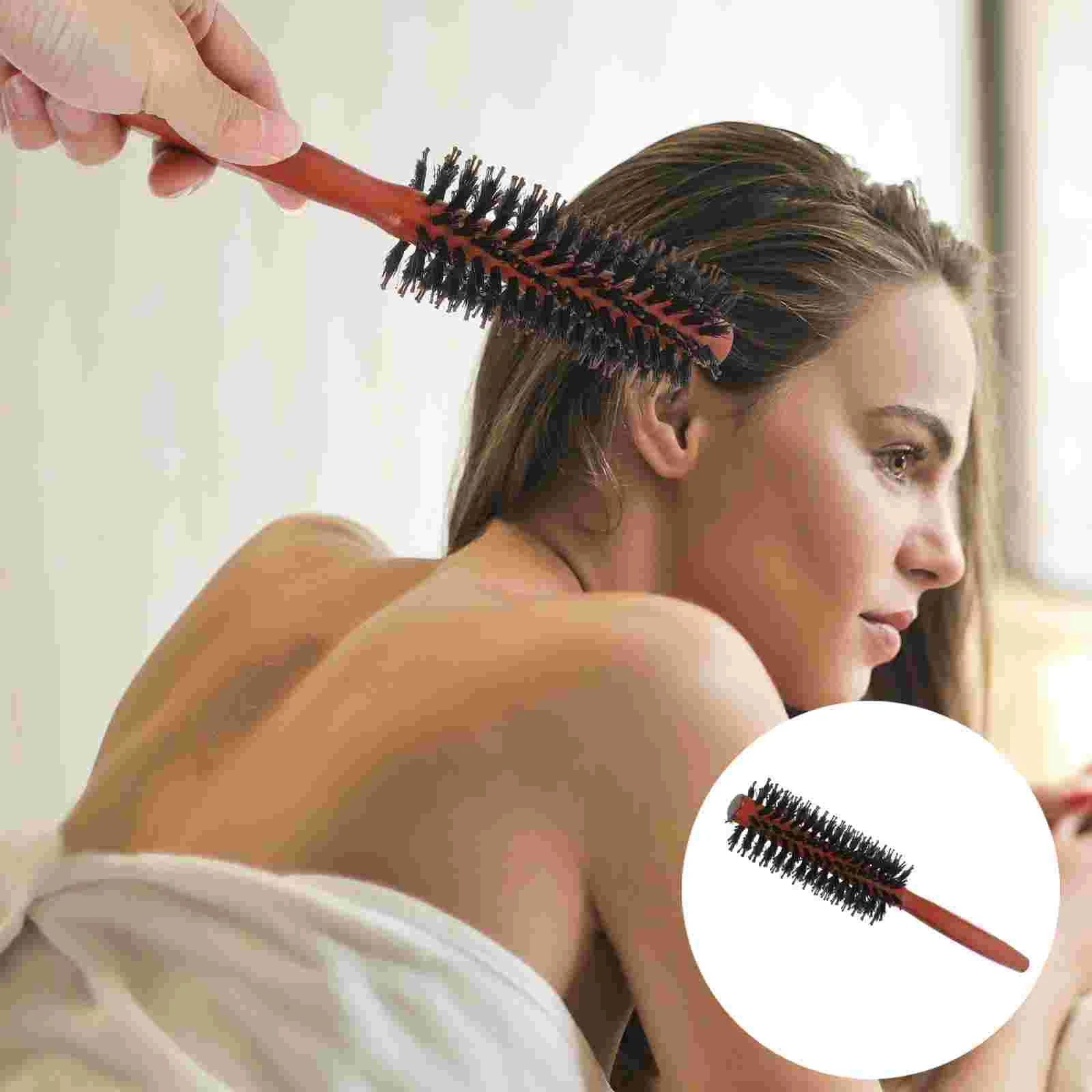 

Bristles Hair Brush Comb Round Comb Twill with Wood Handle for Hair Drying Styling Curling (Twill 10)