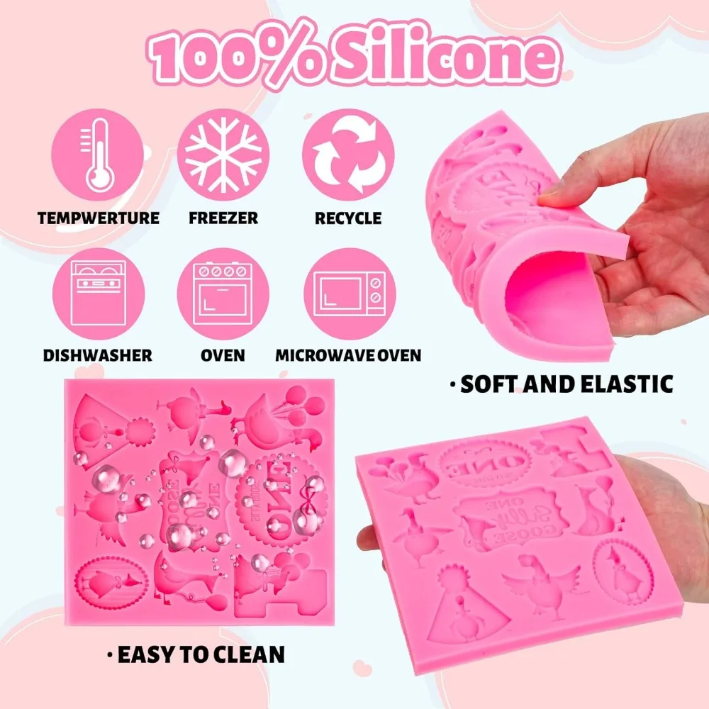 Een domme gans verjaardag fondant mallen grappige domme gans siliconen mallen chocolade snoep mal voor keuken ambachten bakken eerste bi