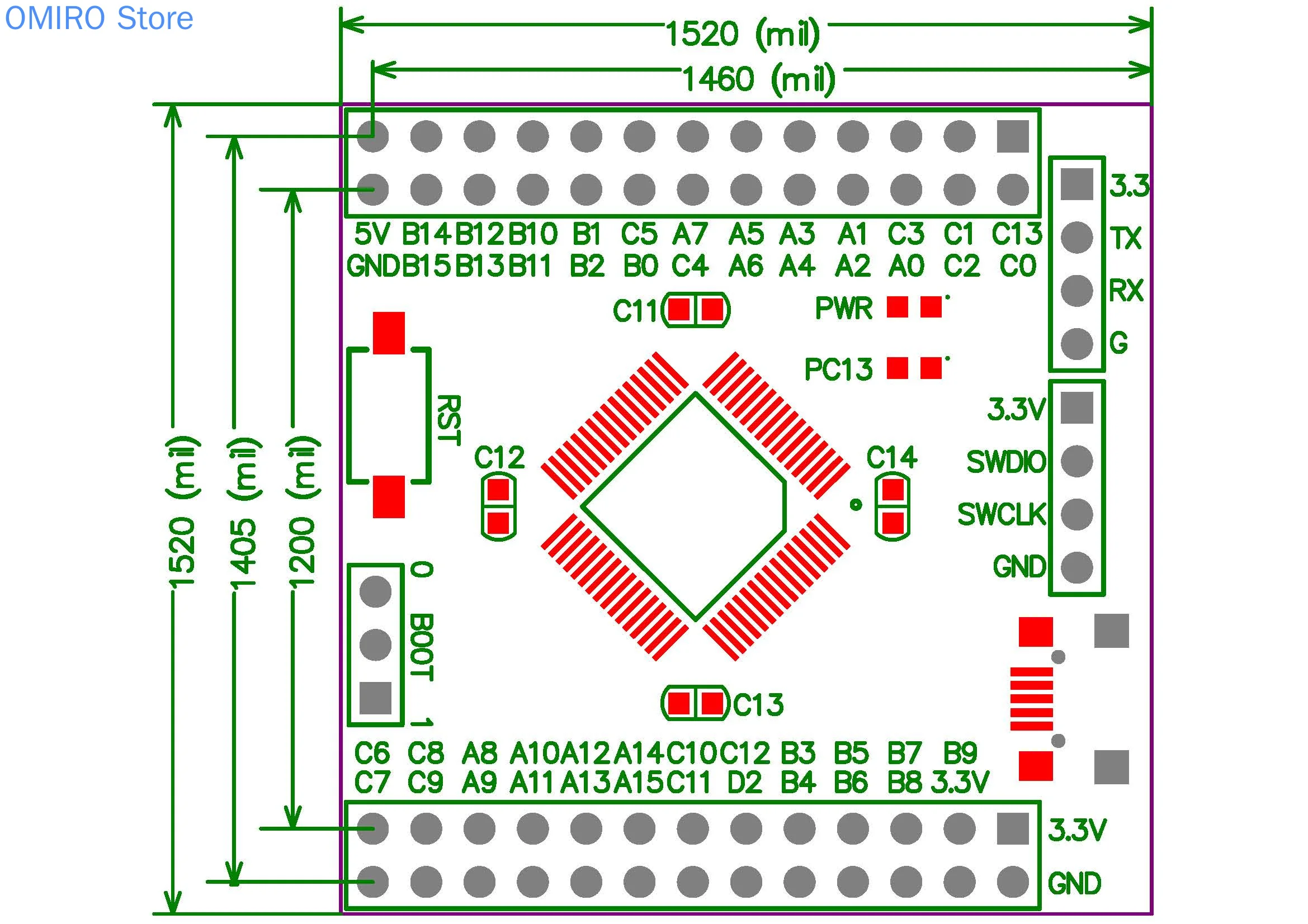 Stm32l073rbt6 placa de núcleo novo l073rbt6 sistema mínimo l073 placa desenvolvimento promoção baixo consumo de energia