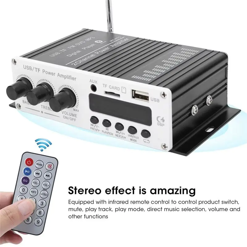 Stereo Power Audio Amplifier Digital Stereo Power Audio Amplifier USB Memory Card FM 3 In 1 Bluetooth Audio Amplifier