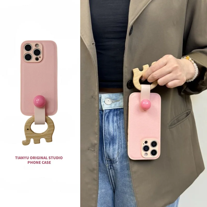 

Чехол для телефона с милым слоном для Apple 16promax, iphone13, ниша 15plus, розовый, 11/14pro, креативный, защищенный от падения xsmax/12pro
