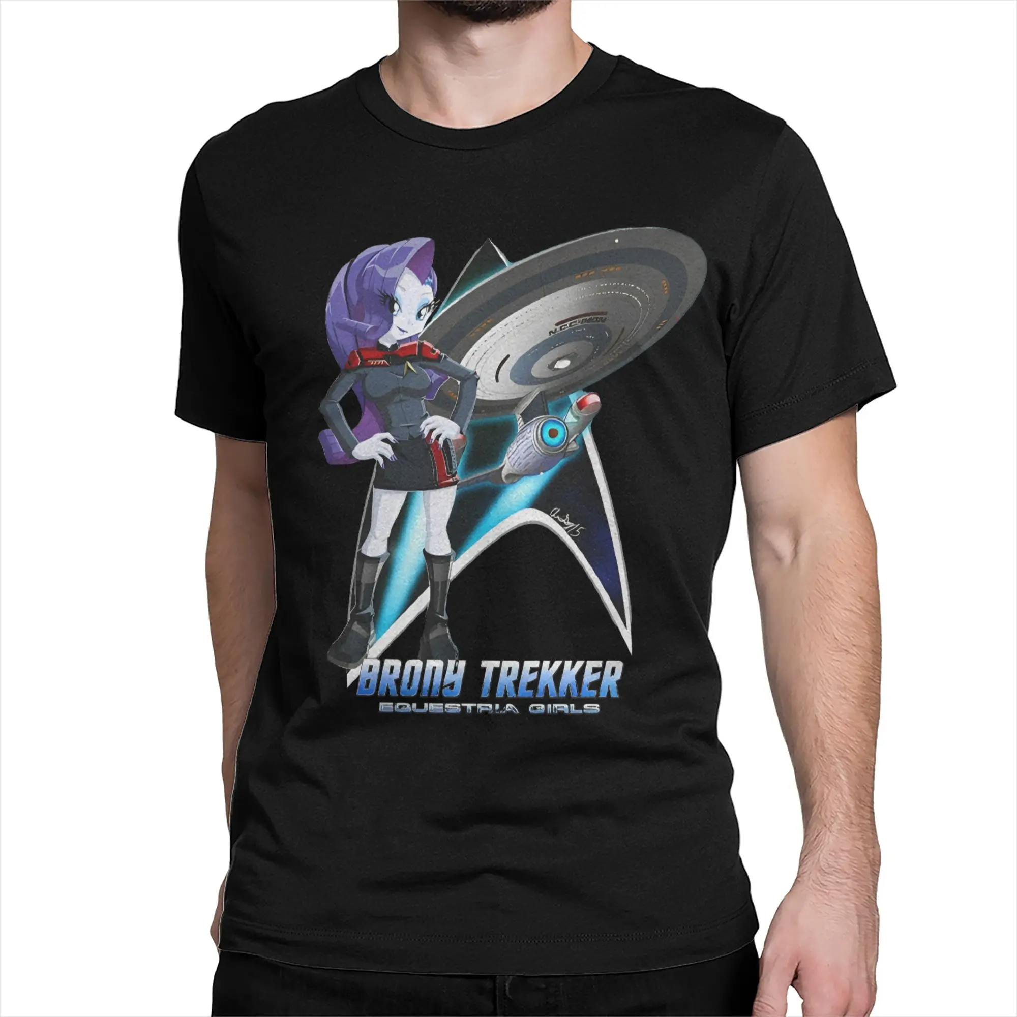 Brony Trekker Equestria Girls RB Ver Ponies Treks T-Shirt for Men 100% Cotton Tee Shirt Crewneck Short Sleeve T Shirt Unique Top