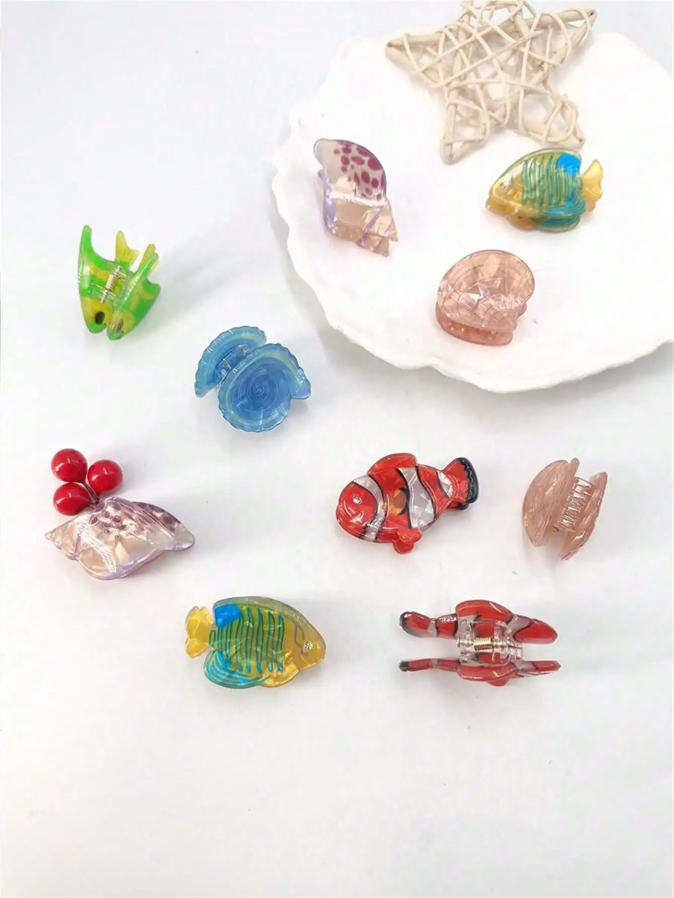 2pcs Pack Animal Design Elegant Acetate Hair Claw Hair Accessory, Suitable For Daily Wear