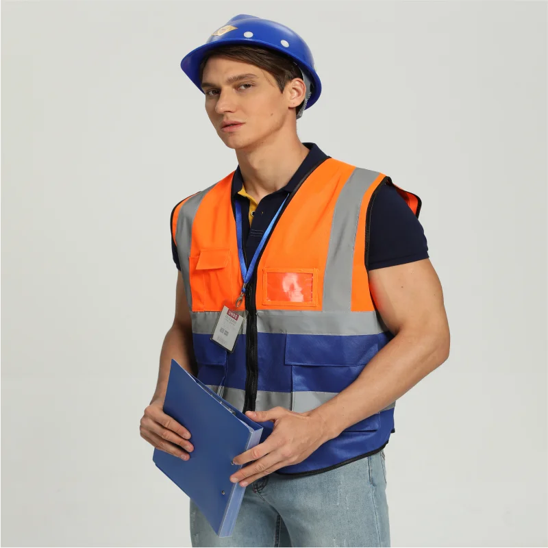 Wholesale customized logo for safety reflective vests and vests for construction workers on construction sites