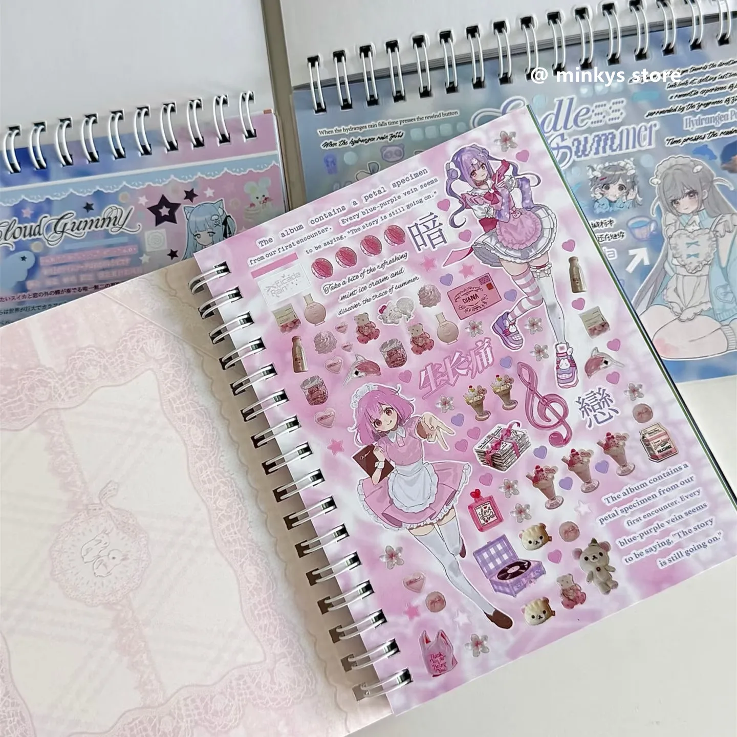MINKYS New 1 Piece Cute Sticker Book Kawaii Scrapbooking Stickers Journal Decorative Sticker Stationery
