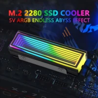 5V/3Pin ARGB AURA Sync Computer 2280 SSD M2 Radiator Aluminum PC RGB M.2 Nvme Cooler Heatsink Solid State Drive Heat Sink Cooler