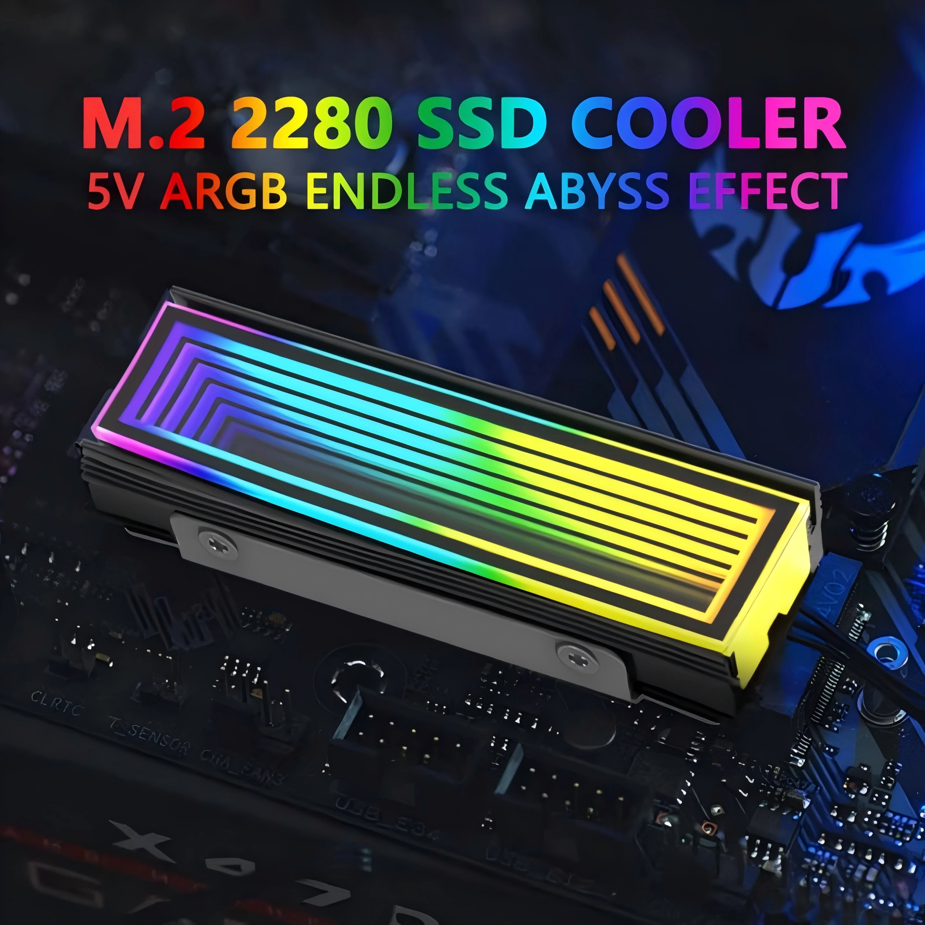 5V/3Pin ARGB AURA Sync Computer 2280 SSD M2 Radiator Aluminum PC RGB M.2 Nvme Cooler Heatsink Solid State Drive Heat Sink Cooler