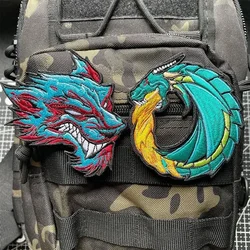 Rainbow Unicorn Night Glow Morale Badge Wolf Head and Dragon Tactical Armband Embroidered Hook&Loop Patch Backpack Sticker
