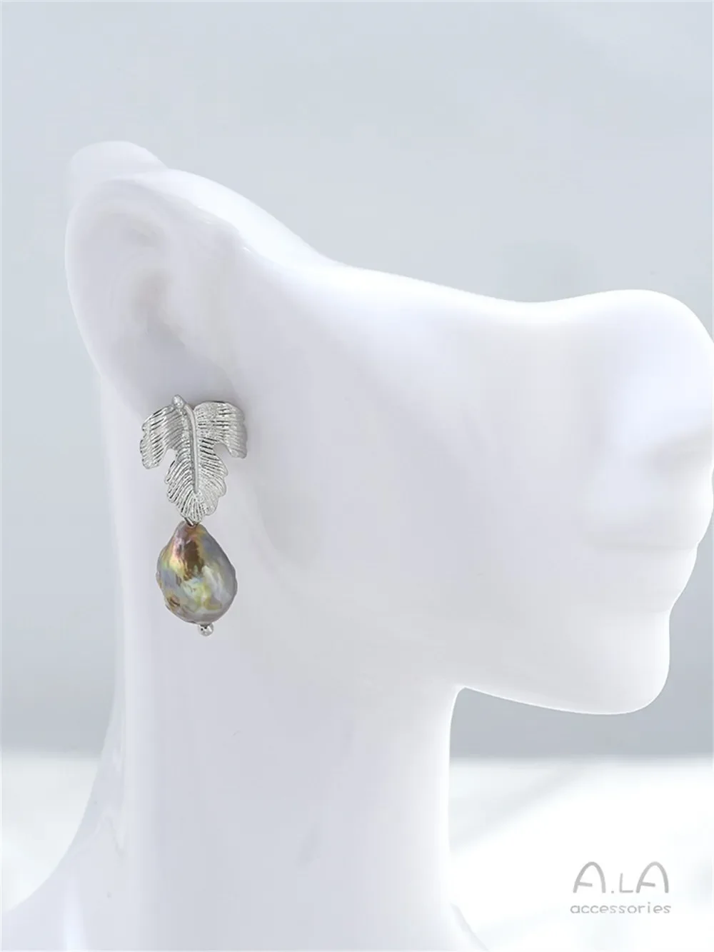 925 Silver Needle 14K Gold Color with Hanging Rings Leaf Stud Accessories DIY Handmade Earrings Ear Jewelry Material E403