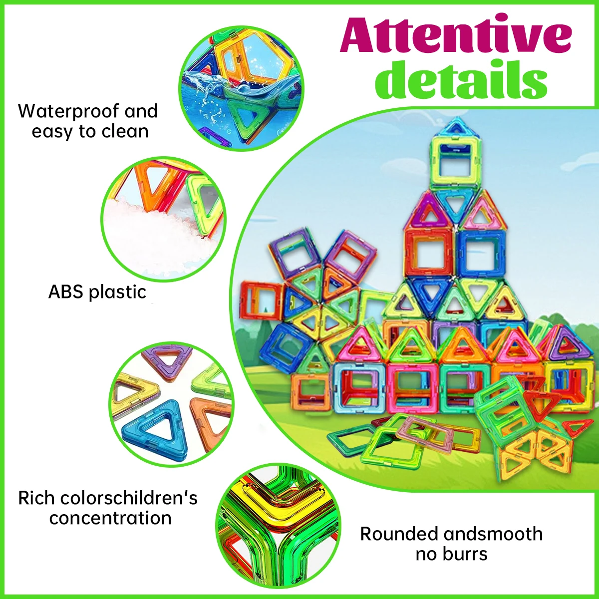 Magnetyczne klocki konstrukcyjne DIY, duży zestaw zabawek edukacyjnych STEM, magnetyczne zabawki edukacyjne do nauki i na prezenty urodzinowe