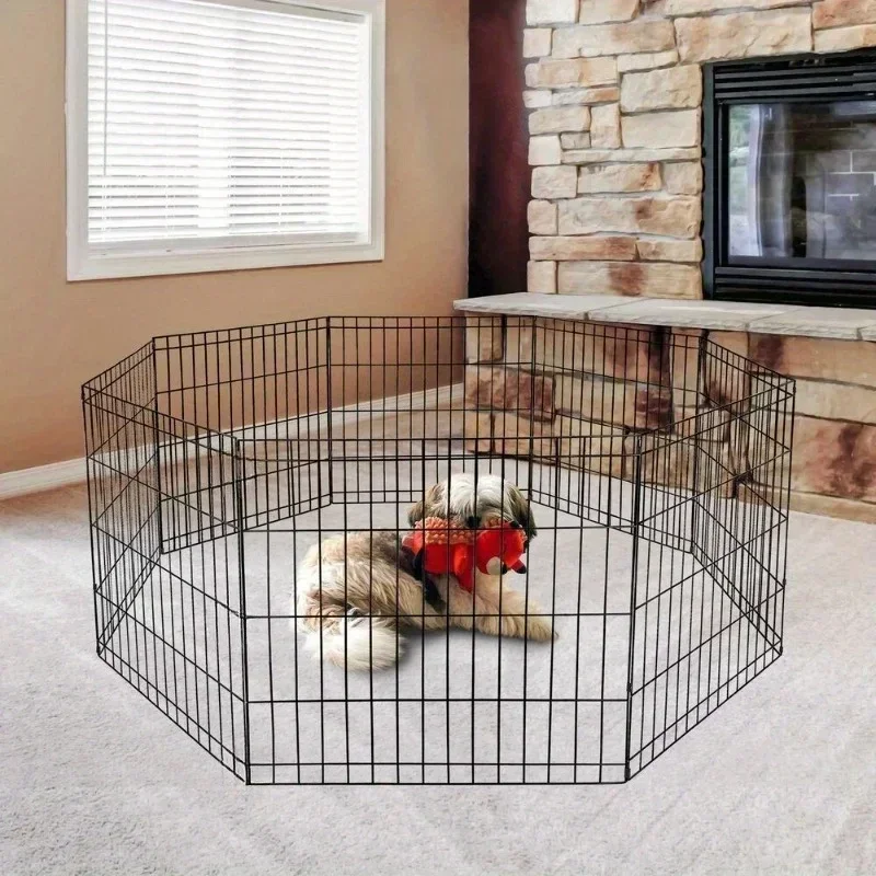 

Dog Kennel Indoor Pet Crate Playpen Indoor Iron Wire Kennel Large Animal Cat Supplies,Pet Play Exercise Puppy Kennel Cage Yard