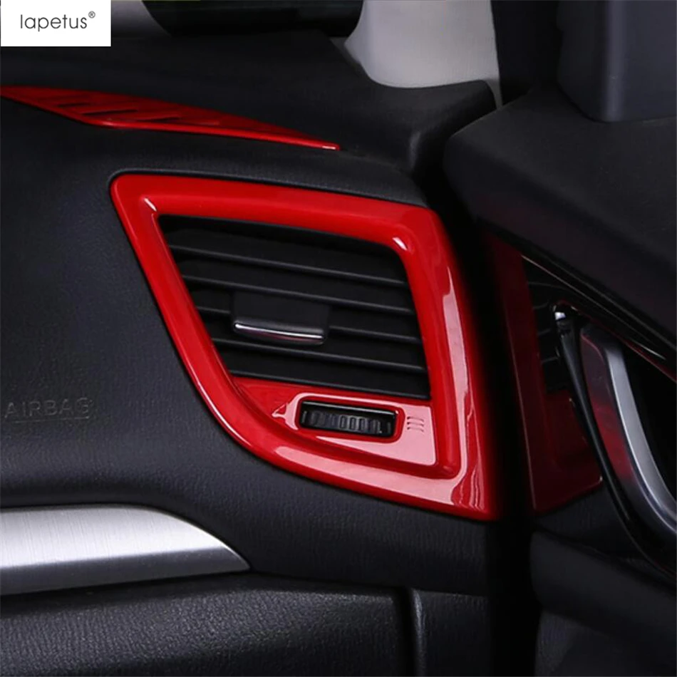 Red Accessories For Mazda 3 2014 - 2018 Window Lift Wheel Gear Panel Dashboard AC Air Handle Bowl Water Cup Holder Cover Trim