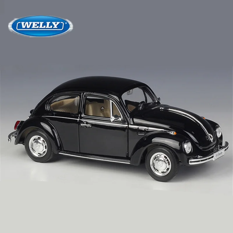 WELLY 1:24 Volkswagen Beetle Lega Modello di Auto Classica Fonde Sotto Pressione In Metallo Retro Veicoli Modello di Auto Simulazione Collezione Giocattolo Per Bambini Regalo