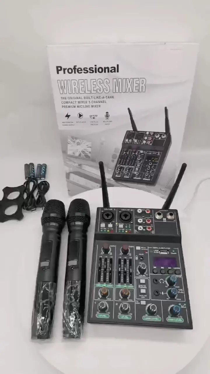 Cross-border Hot-selling Bluetooth Sound Card 4-Channel Mixer for Live Streaming & Recording, Mini USB Microphone, Suitable for