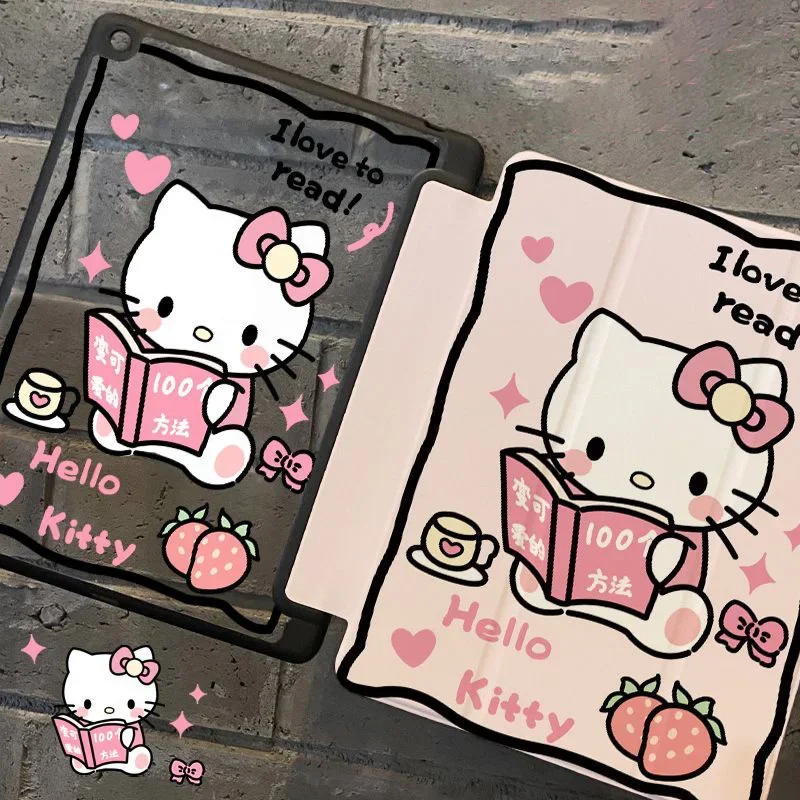 Sanrio Hello Kitty IPad Air 2 3 Case Cute Anime Acrylic 9 10 Generation Cartoon 11 12.9 Inch 2021 2020 Pro IPad Covers Girl Gift