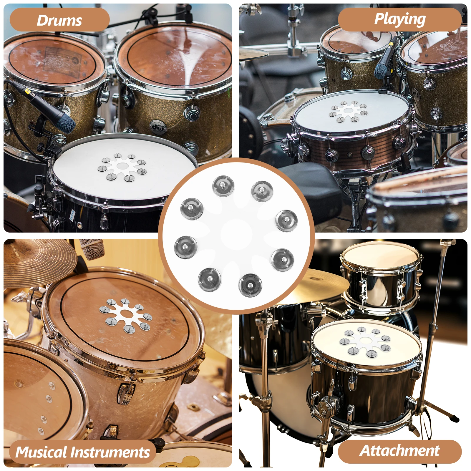 

Rings and Cymbals Drum Hihat Vintage Accessory for Drums The Pet Tambourine Accessories Child