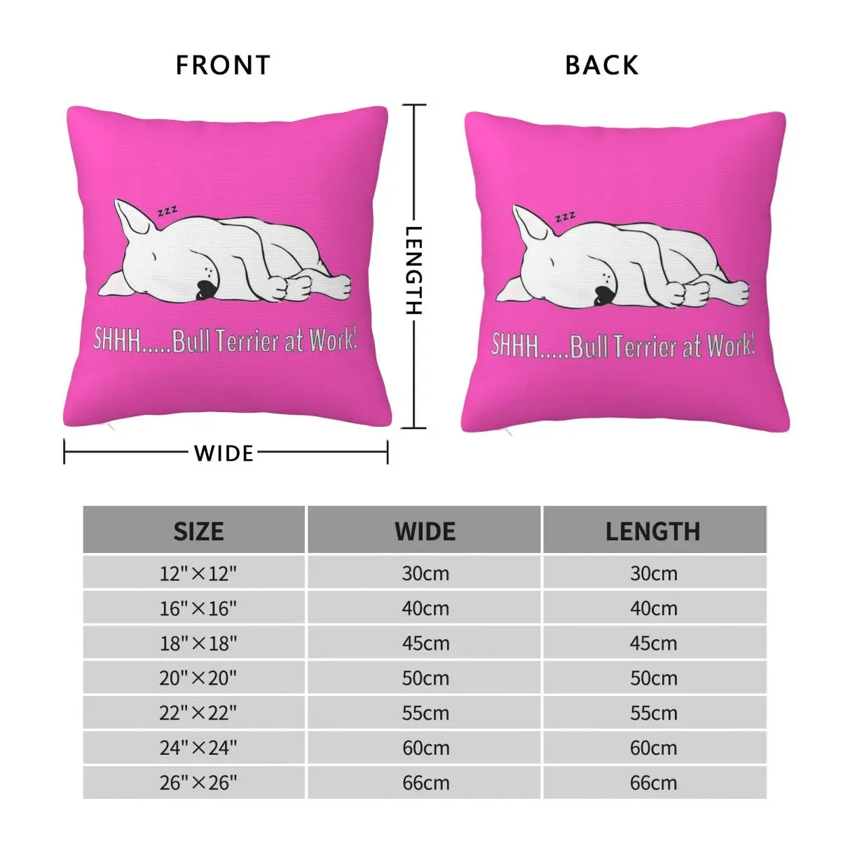 Shhh Bull Terrier At Work Square Pillowcase Polyester Linen Velvet Creative Zip Decor Throw Pillow Case Room Cushion Cover