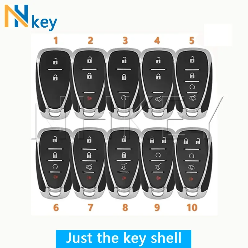 NH KEY Remote Car Key Shell Replacement for Chevrolet Cruze Malibu Camaro Equinox Smart Key Fob Body Housing 2/3/4/5 Button