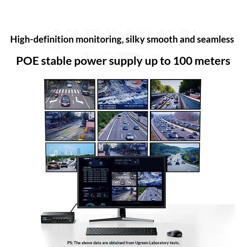 UGREEN CM941 POE Switch 6 Port Gigabit 4 POE 2 Uplink 42W VLAN for IP Camera Security Network