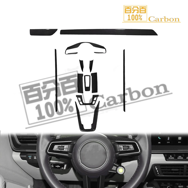 

12pcs Real Carbon Interior Trims Dash Cover Center Console Door Panels For Porsche 911 992 2020up