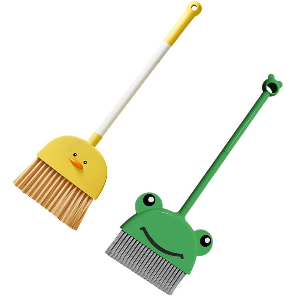 

2 Pcs Children's Broom Kids Cleaning Long Handle Household Supplies The Pet