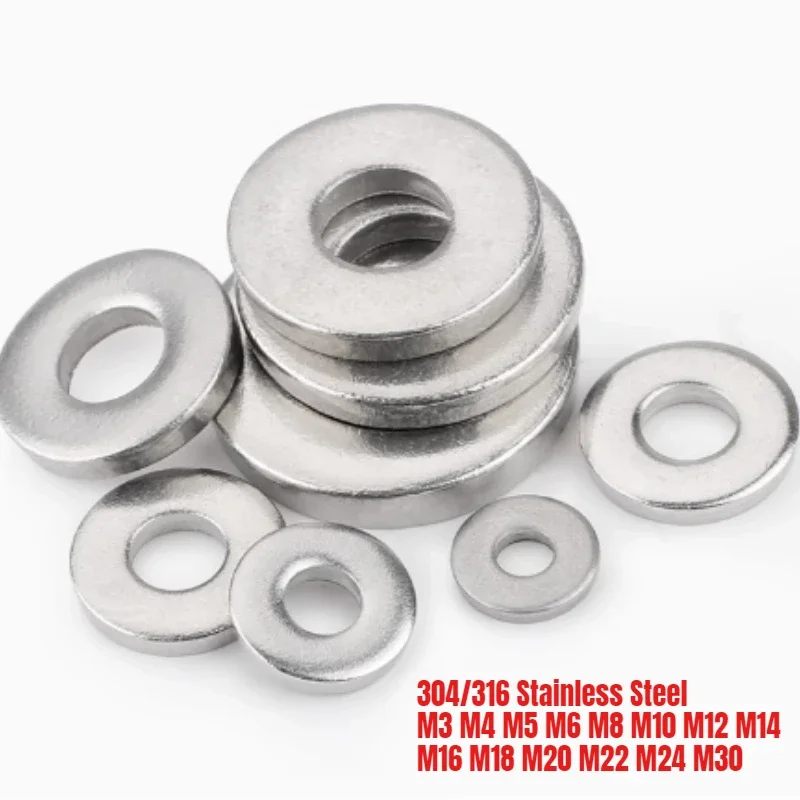 DIN7349 304 Stainless Steel Heavy Duty Flat Gasket Heavy-duty Machine Plain Washer Thick Washers M3 M4 M5 M6 M8 M10 M12 M14 -M30