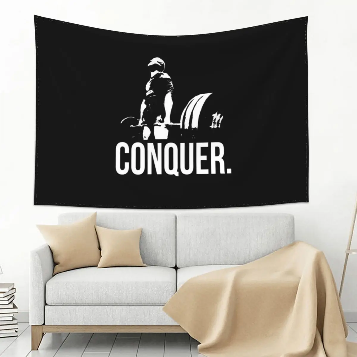

CONQUER - Powerlifting Motivation - Deadlift Tapestry Wall Decorations Room Decor For Girls Wall Hanging Decor Tapestry