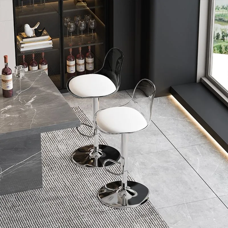 

Acrylic transparent modern simple bar chair company front desk lift back chair home high stool chaise bancos para barra