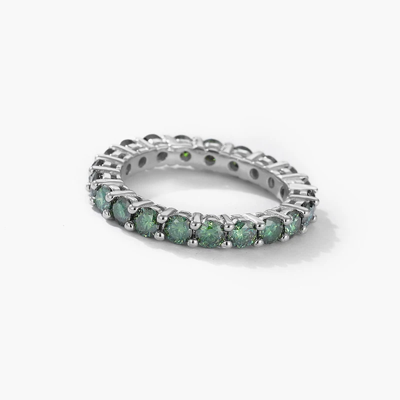Tezzc 3mm Certified Full Moissanite Ring for Women Multiple Colors Sparkling Bridal Jewelry Wholesale 100% 925 Sterling Silver