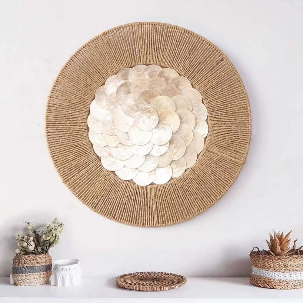 Bohemian Natural Pendant Wall Decoration Home Creative Shell Decoration Hotel Nordic Hemp Rope Luxury Home Decoration Modern
