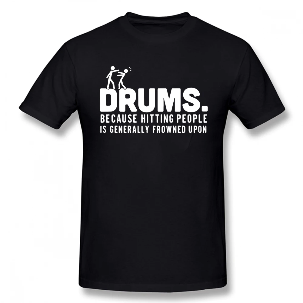 

Drums Hitting People Percussion T Shirts Graphic Cotton Streetwear Short Sleeve Birthday Gifts Drummer Music T-shirt MenF