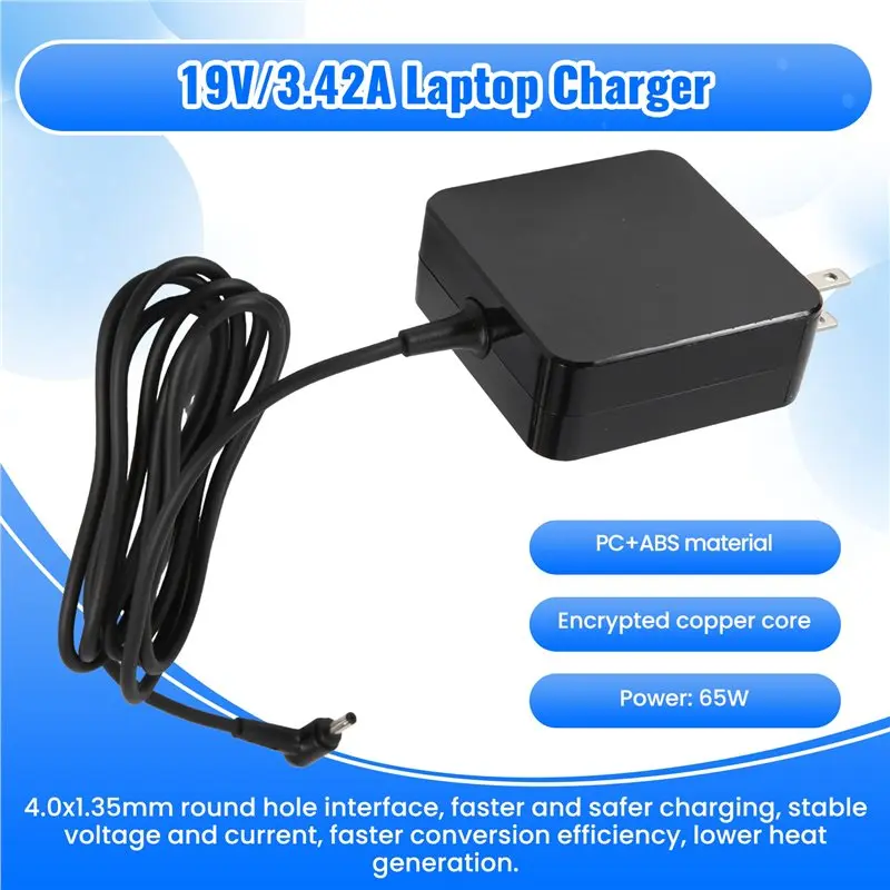 Y01A 65W 19V/3.42A Power Adapter 4.0X1.35Mm 1.8M Laptop For ASUS X540S,X5405A,X540UA,X540LA,X553,X553MA(US Plug)