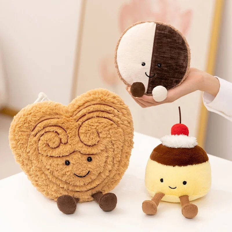 Lovely Dessert Doll Stuffed Pudding Palmier Cookie Plush Toy Kawaii Sweet Food With Smiling Face Plushies Home Decor Gifts Girl