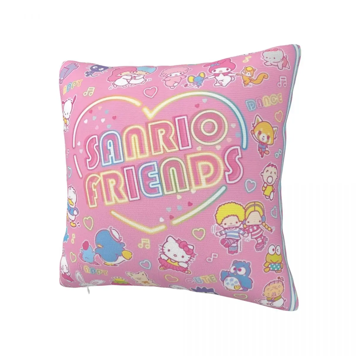 Printed Sanrio Friends Kuromi Melody Hello Kitty Pillowcase Polyester Cushion Cover Pillow Case Cover Home Square 40cm