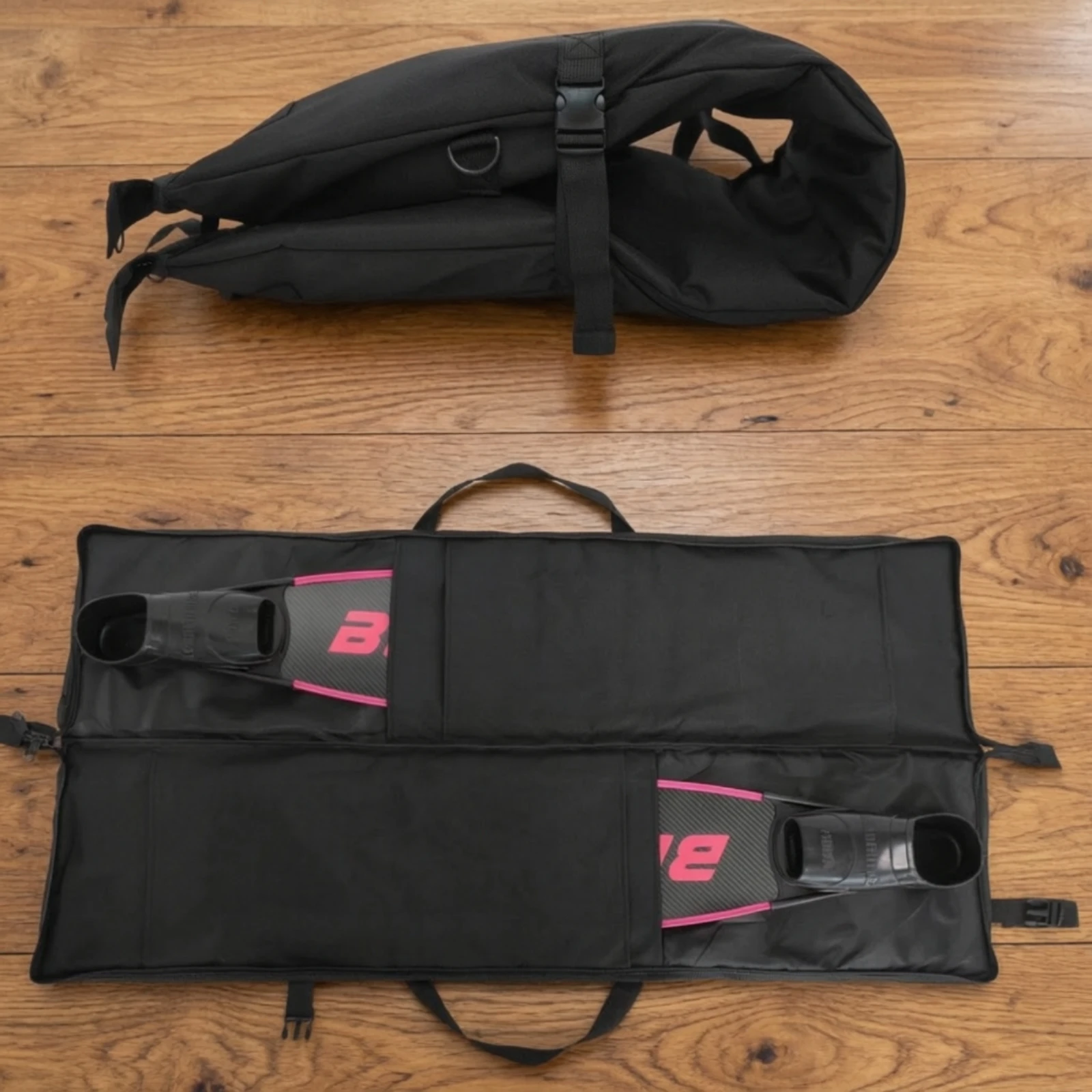 

Long Fin Carrying Bag Foldable Freediving Fin Bag Zippered Adjustable for Freedivers, Travel