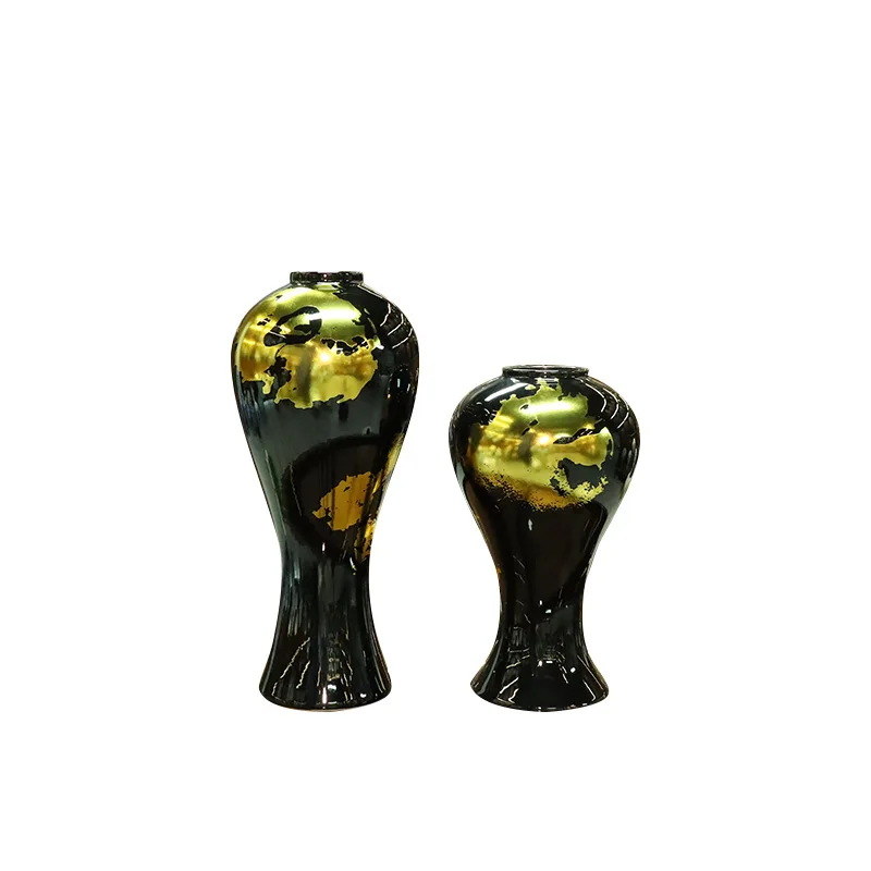 

Gold foil ceramic vase hotel home desktop dried flowers flowers hydroponic flower arrangement device