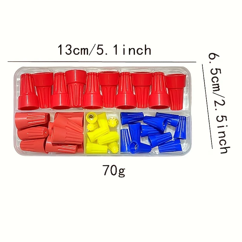 40-220Pcs Boxed Quick Connector Kit, Twist-Speed Spring Cover Terminals, Electrical Equipment Connectors, Stainless Steel Spring + Pvc Flame-Retardant Casing, Wire Connector Terminals, Awg 24-7, Home Improvement Equipment Maintenance Parts
