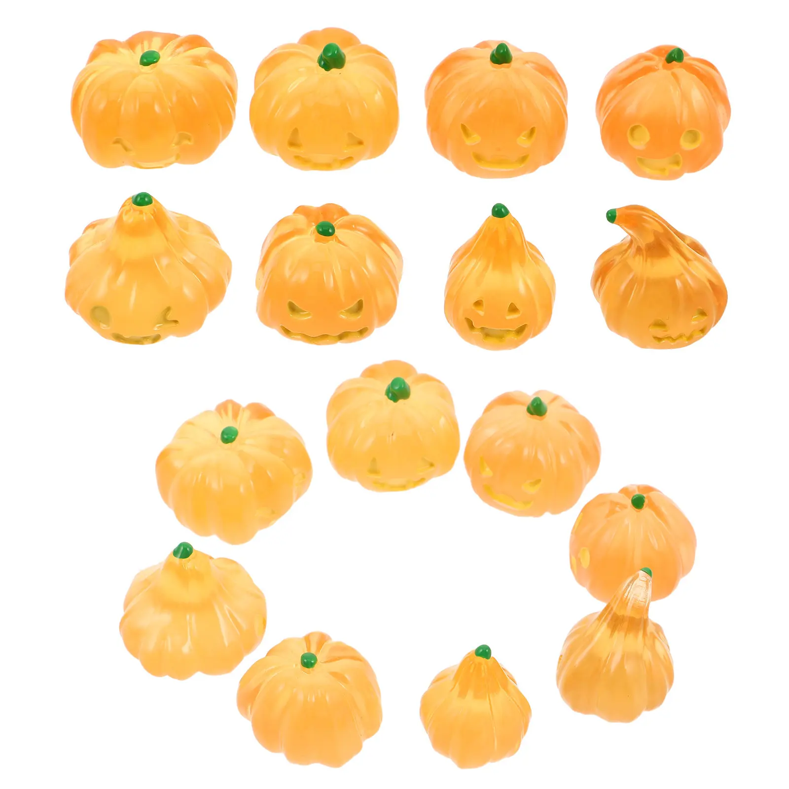 16 pcs Halloween Christmas Pumpkin Ornaments for Home Decor – Luminous Autumn New Year Decoration