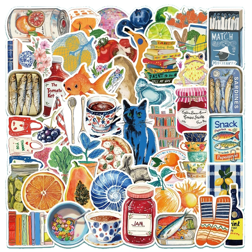 

10/30/50/100pcs Cartoon Cute Food Fruit Graffiti Stickers Funny Decals Toys DIY Scrapbook Luggage Phone Aesthetic Sticker Decor
