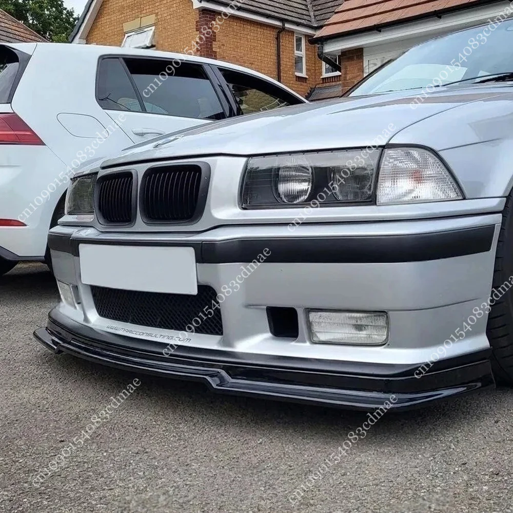 Front Lip Splitter For BMW 3 Series E36 M3 1992‑1999 Gloss Black M‑Style Apron Bumper Chin Spoiler Tuning Exterior Part 3‑Piece