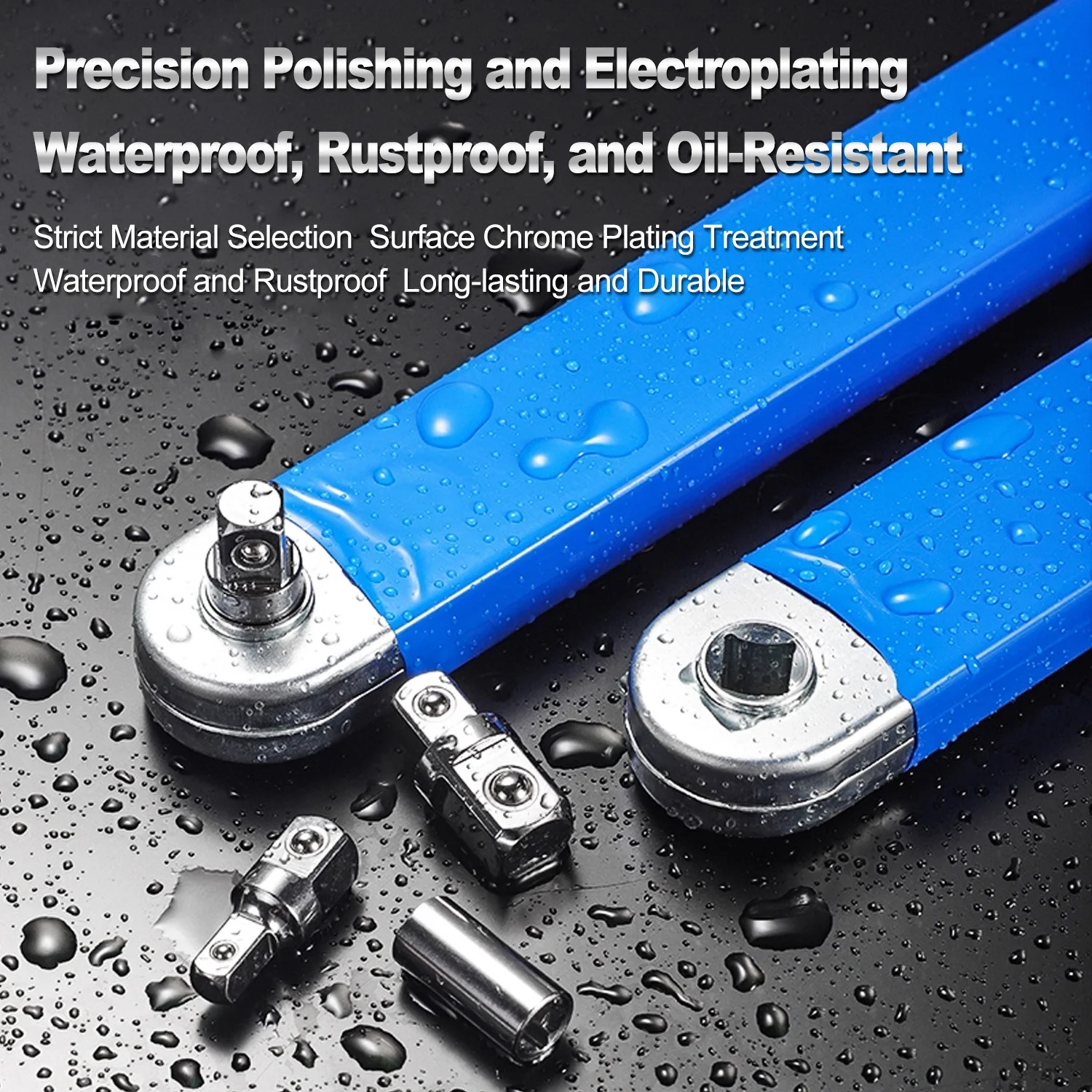 ประแจต่อขยายแบบไม่มีระยะห่างสำหรับพื้นที่แคบ ขนาด 1/2 นิ้ว และ 1/4 นิ้ว ชุดเครื่องมือซ่อมรถยนต์และเครื่องมือช่างในบ้าน ขนาด 3/8