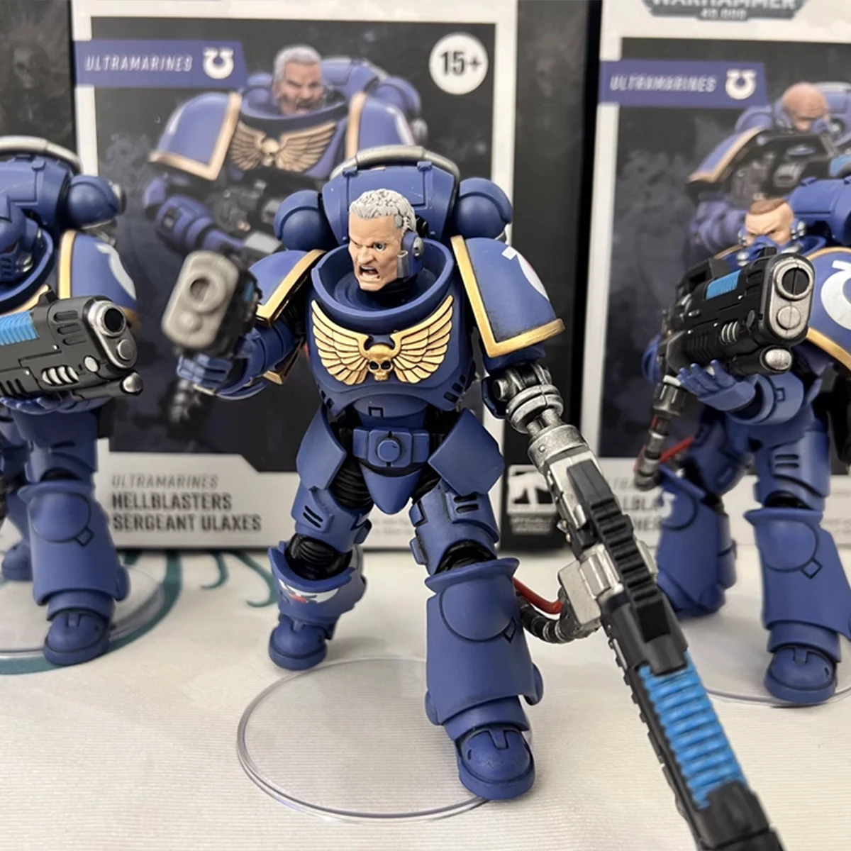 Joy ของเล่น Warhammer 40K Ultramarines Hellblasters Action Figure จ่าสิบเอก Ulaxes Brother Paxor/Torsus Joint Movable ตุ๊กตาของเล่น