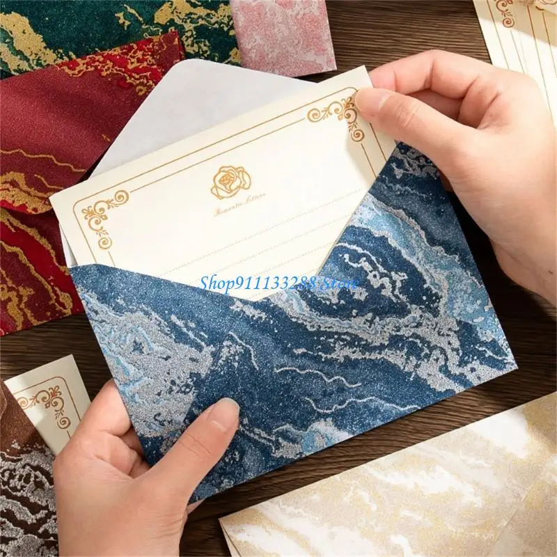 G88D 1 Set Stationery Paper Retro Writing Paper and Envelopes Set for Invitation