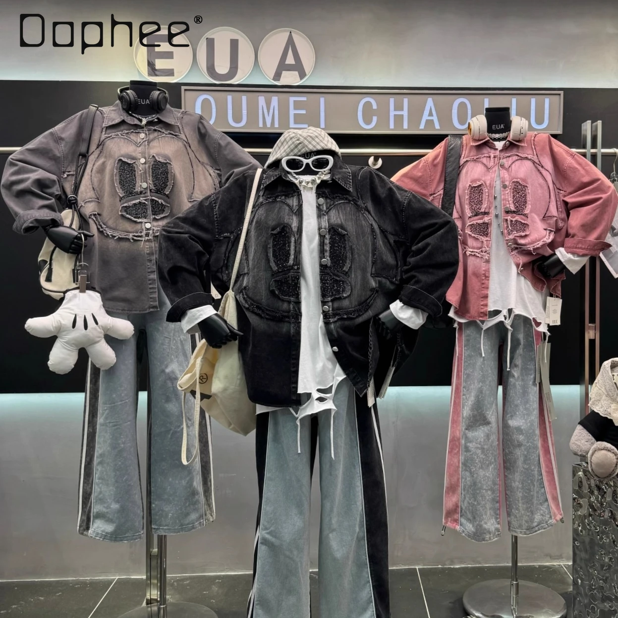 

European Style Oversized Casual Long Sleeve Shirt 2025 Autumn New Heavy Embroidery Cartoon Vintage Loose Button Jacket for Women