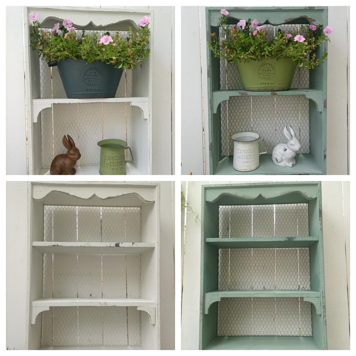 Foreign trade cross-border explosion French solid wood wall-mounted shelf multi-layer flower stand B & B retro wooden wall