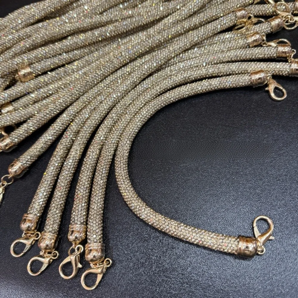 30cm Length Rhinestone Bag Strap Chain Handle Crossbody Design Full Crystal Wrist Chain Shoulder Strap DIY Replacement Accessory