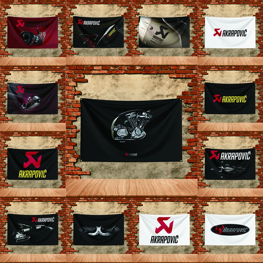 Car Parts Flag 3x5ft for Akrapovič Fans Banner Custom any Image Garage Bedroom Living Room Dorm Wall Hanging Decor Tapestry