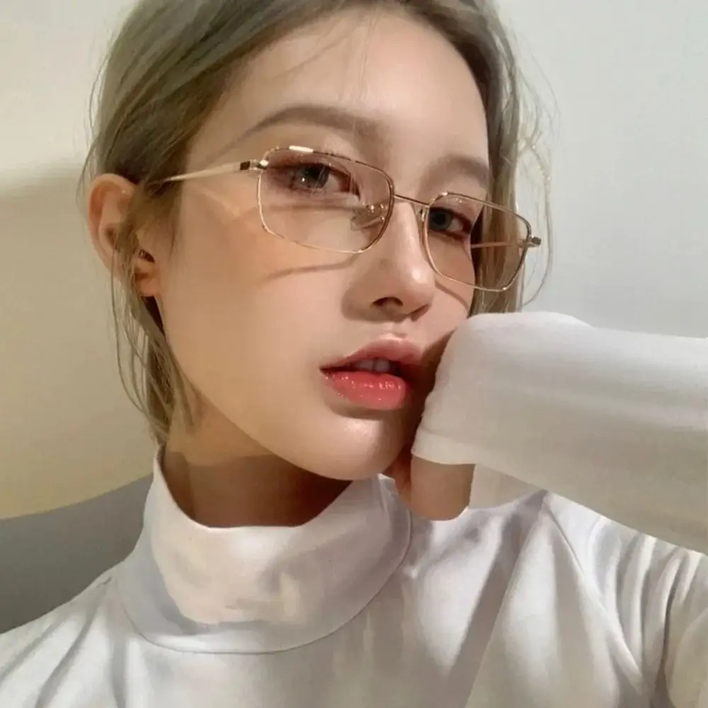 Y2K Harajuku Anti-Blue Light Glasses Eye Protection Ultralight Computer Goggles Blue Ray Blocking Metal Frame Eyewear Office